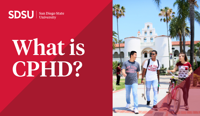 Split image of students walking on a campus and text reading What is the Center for Prevention of Harassment and Discrimination?